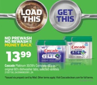 Real Canadian Superstore Cascade platinum 30/39's complete 48's or original 60's dishwasher tabs offer