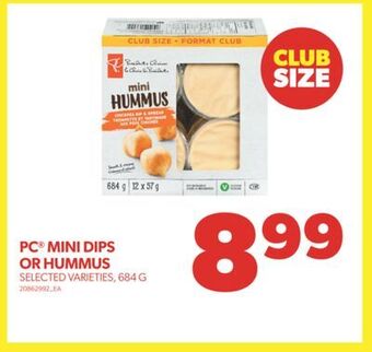 Real Canadian Superstore Pc mini dips or hummus, 684 g offer