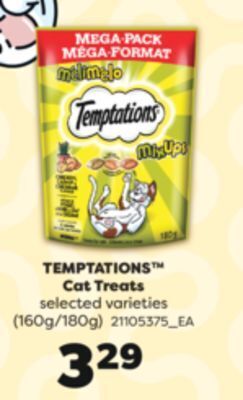 Real Canadian Superstore Temptations cat treats, (160g/180g) offer