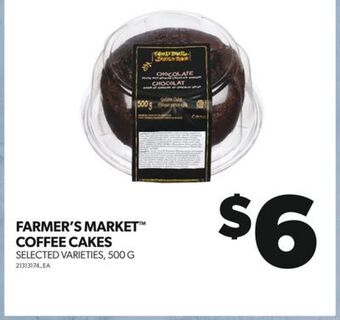 Real Canadian Superstore Farmer's market coffee cakes, 500 g offer