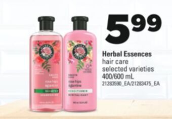 Real Canadian Superstore Herbal essences hair care, 400/600 ml offer