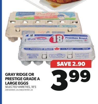Real Canadian Superstore Gray ridge or prestige grade a large eggs, 18's offer
