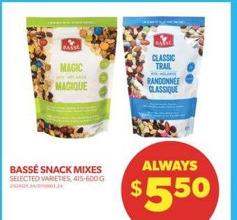 Real Canadian Superstore Bassé snack mixes, 415-600 g offer