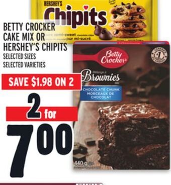 Metro Betty crocker cake mix or hershey's chipits offer