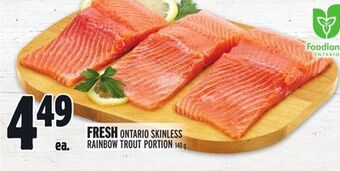 Metro Fresh ontario skinless rainbow trout portion offer