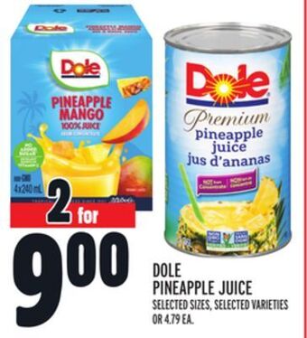 Metro Dole pineapple juice offer