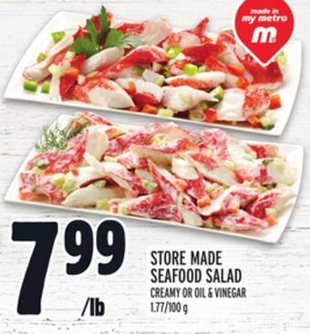 Metro Store made seafood salad offer