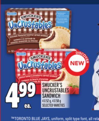 Metro Smucker's uncrustables sandwich offer