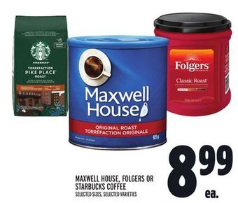 Metro Maxwell house, folgers or starbucks coffee offer