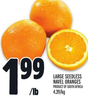 Metro Large seedless navel oranges offer