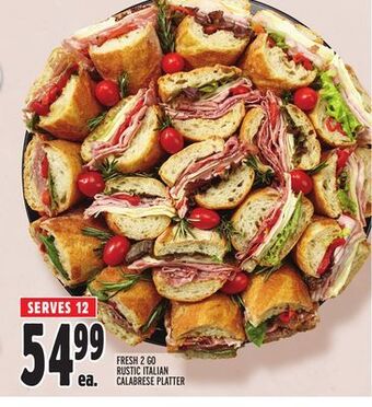 Metro Fresh 2 go rustic italian calabrese platter offer