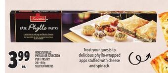 Metro Irresistibles phyllo or selection puff pastry offer
