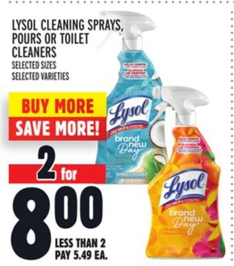 Metro Lysol cleaning sprays, pours or toilet cleaners offer