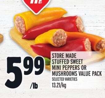 Metro Store made stuffed sweet mini peppers or mushrooms value pack offer
