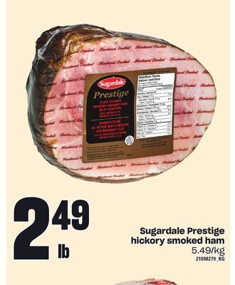 Loblaws Sugardale prestige hickory smoked ham offer