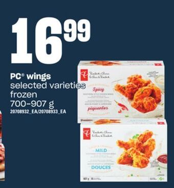 Loblaws Pc wings, 700-907 g offer