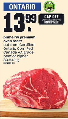 Loblaws Prime rib premium oven roast offer