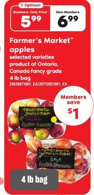 Loblaws Farmer's market apples, 4 lb bag offer