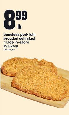 Loblaws Boneless pork loin breaded schnitzel offer