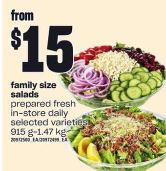 Loblaws Family size salads, 915 g-1.47 kg offer