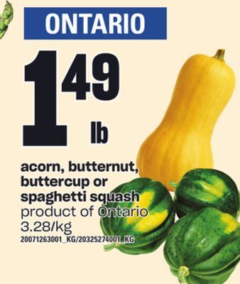 Loblaws Acorn, butternut, buttercup or spaghetti squash offer