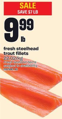 Loblaws Fresh steelhead trout fillets offer