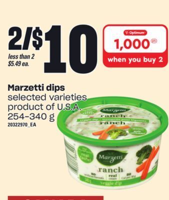 Loblaws Marzetti dips, 254-340 g offer