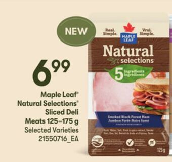 Loblaws Maple leaf natural selections sliced deli meats, 125–175 g offer