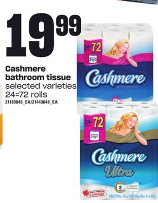 Loblaws Cashmere bathroom tissue, 24=72 rolls offer