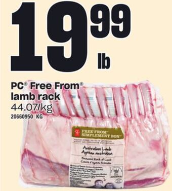 Loblaws Pc free from lamb rack offer