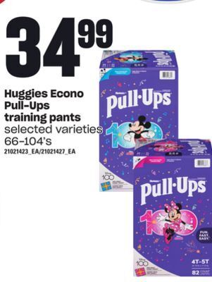 Loblaws Huggies econo pull-ups training pants 66-104's offer