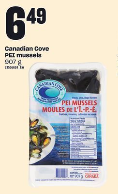 Loblaws Canadian cove pei mussels, 907 g offer