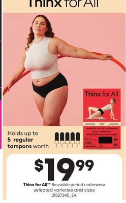 Loblaws Thinx for all reusable period underwear offer