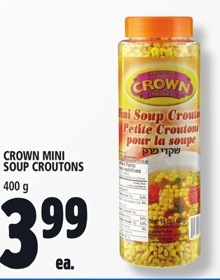 Metro Crown mini soup croutons offer
