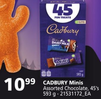 Loblaws Cadbury minis assorted chocolate, 45's 593 g offer