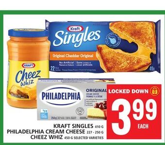 Food Basics Kraft singles or philadelphia cream cheese or cheez whiz offer