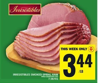 Food Basics Irresistibles smoked spiral ham offer