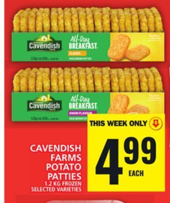 Food Basics Cavendish farms potato patties offer