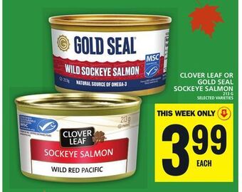 Food Basics Clover leaf or gold seal sockeye salmon offer