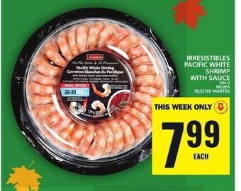 Food Basics Irresistibles pacific white shrimp with sauce offer