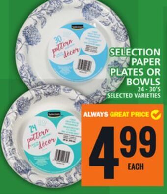 Food Basics Selection paper plates or bowls offer