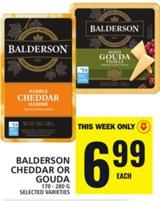 Food Basics Balderson cheddar or gouda offer
