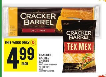 Food Basics Cracker barrel cheese or shreds offer