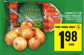 Food Basics Carrots or yellow onions offer