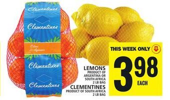 Food Basics Lemons or clementines offer