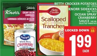 Food Basics Betty crocker potatoes or knorr sidekicks or ocean spray cranberry sauce offer