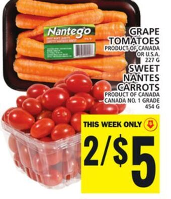 Food Basics Grape tomatoes or sweet nantes carrots offer