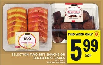 Food Basics Selection two-bite snacks or sliced loaf cakes offer