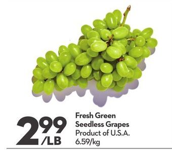 Longo's Fresh green seedless grapes offer