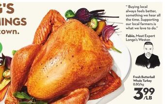 Longo's Fresh butterball whole turkey offer